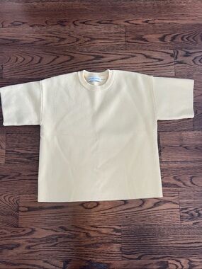 Yellow Short-Sleeve Knit Top